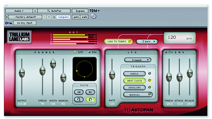 Autopanning plugins work particularly well on hi-hats, creating movement in the high frequencies – use subtly