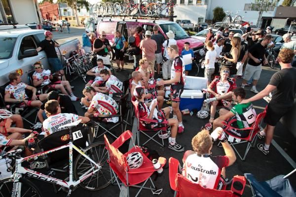 Things get pretty busy in the parking lots once the race is over.