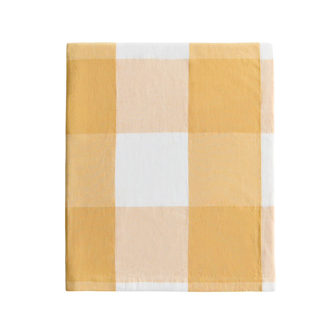 Linen-Blend Tablecloth - Dark Brown/striped