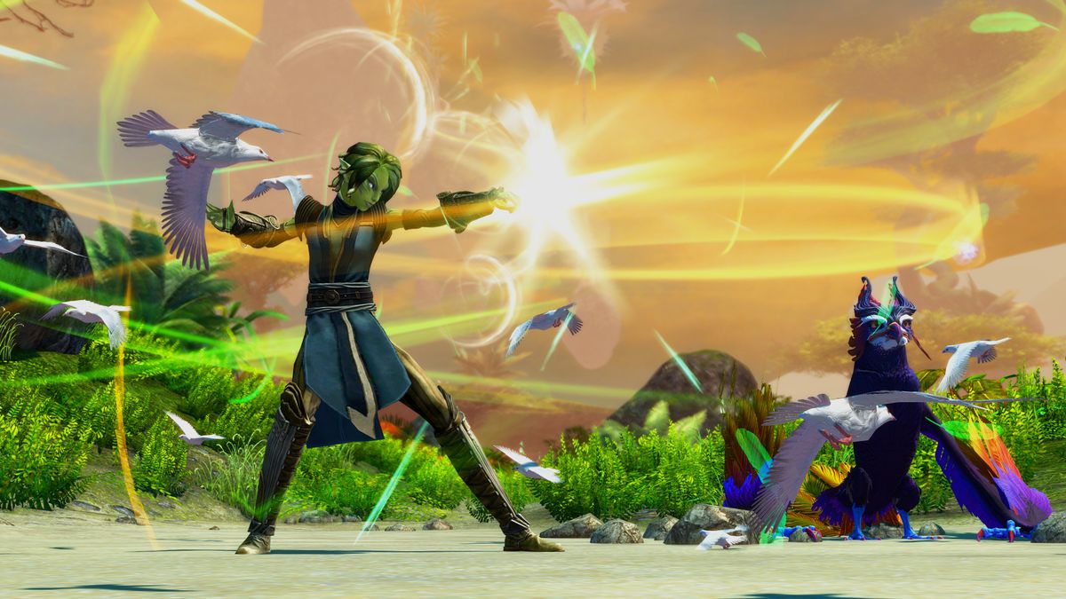 A Ranger unleashes the birds.