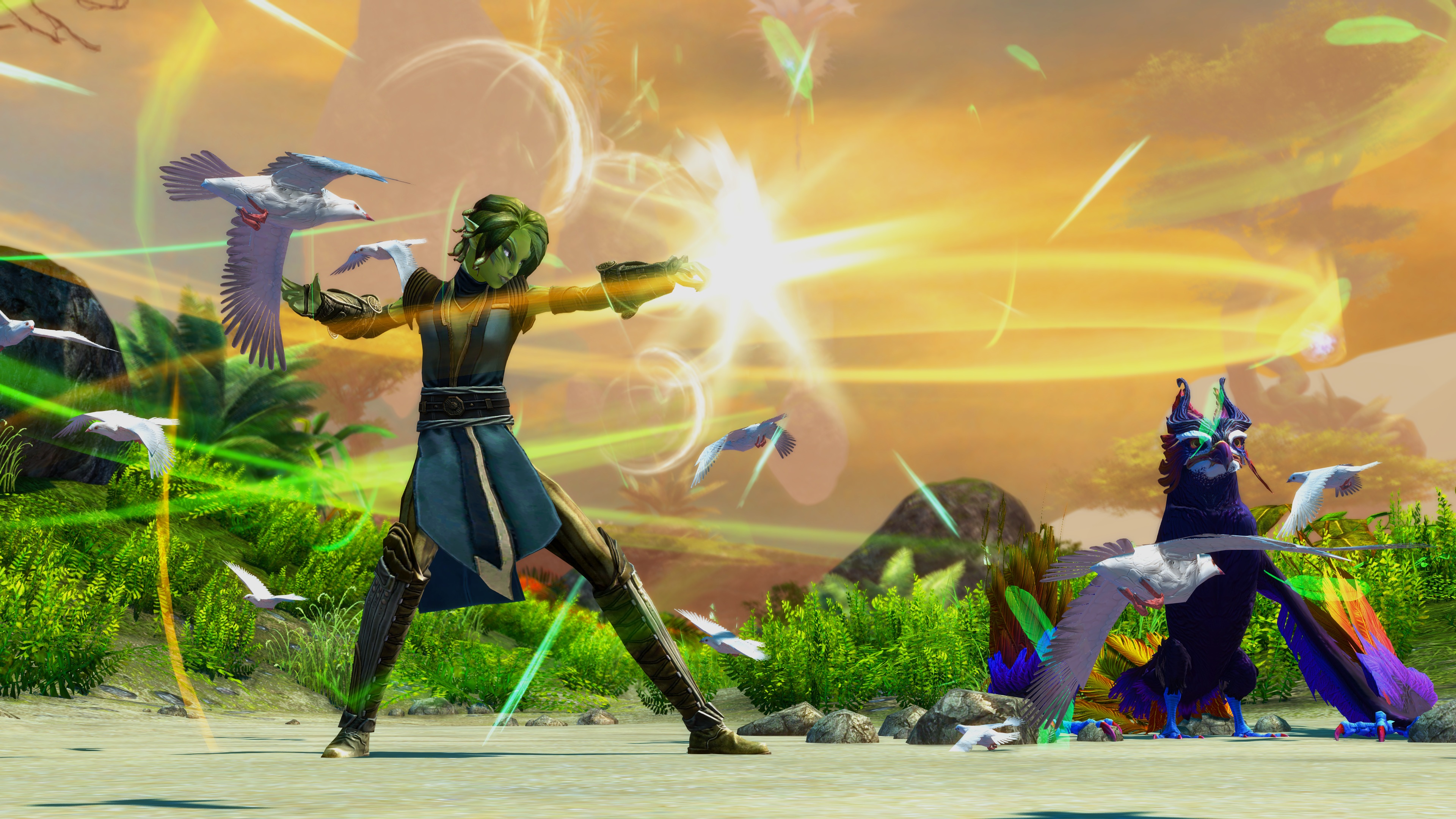 A Ranger unleashes the birds.