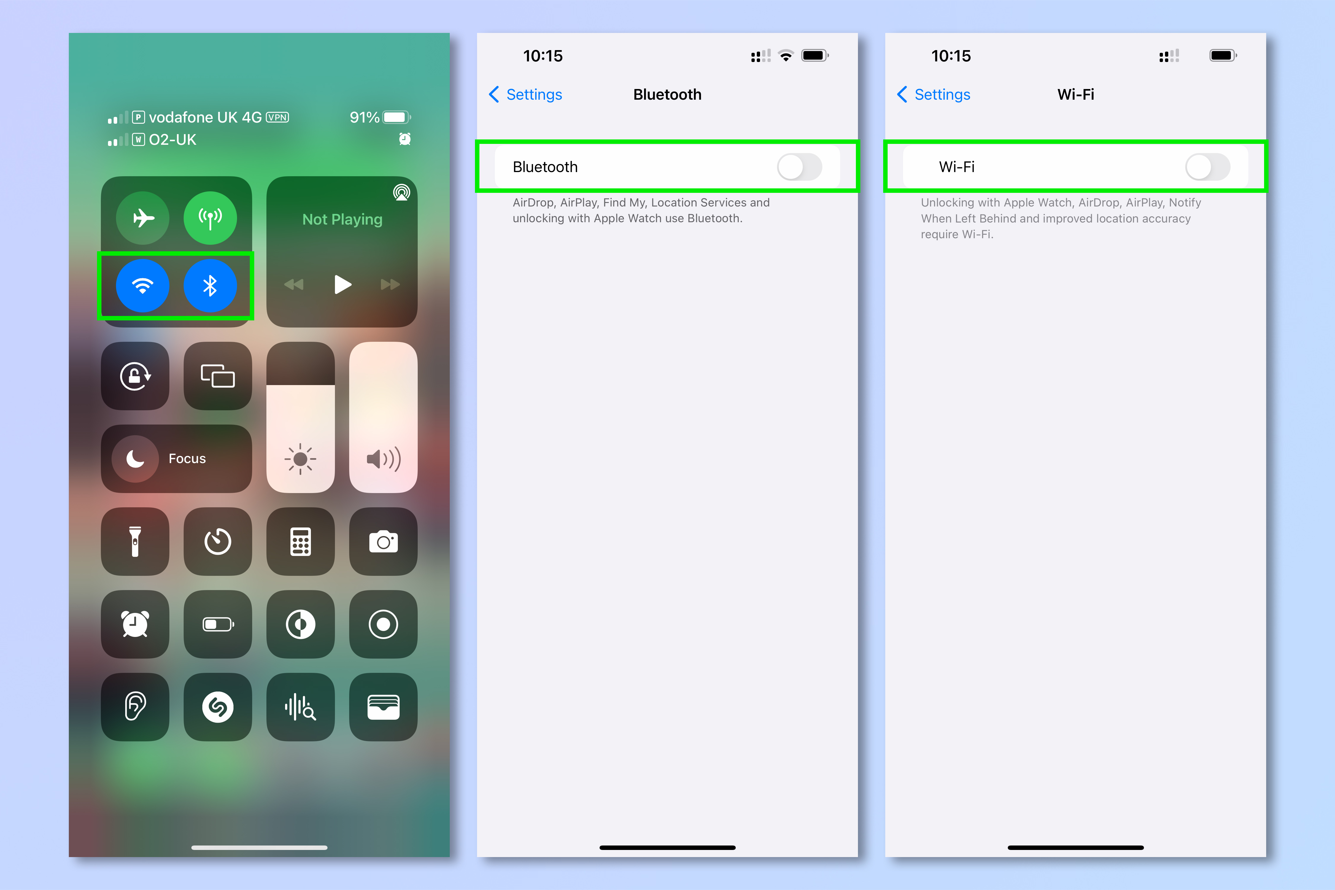 Скриншоты, показывающие, как сэкономить заряд батареи на iPhone
