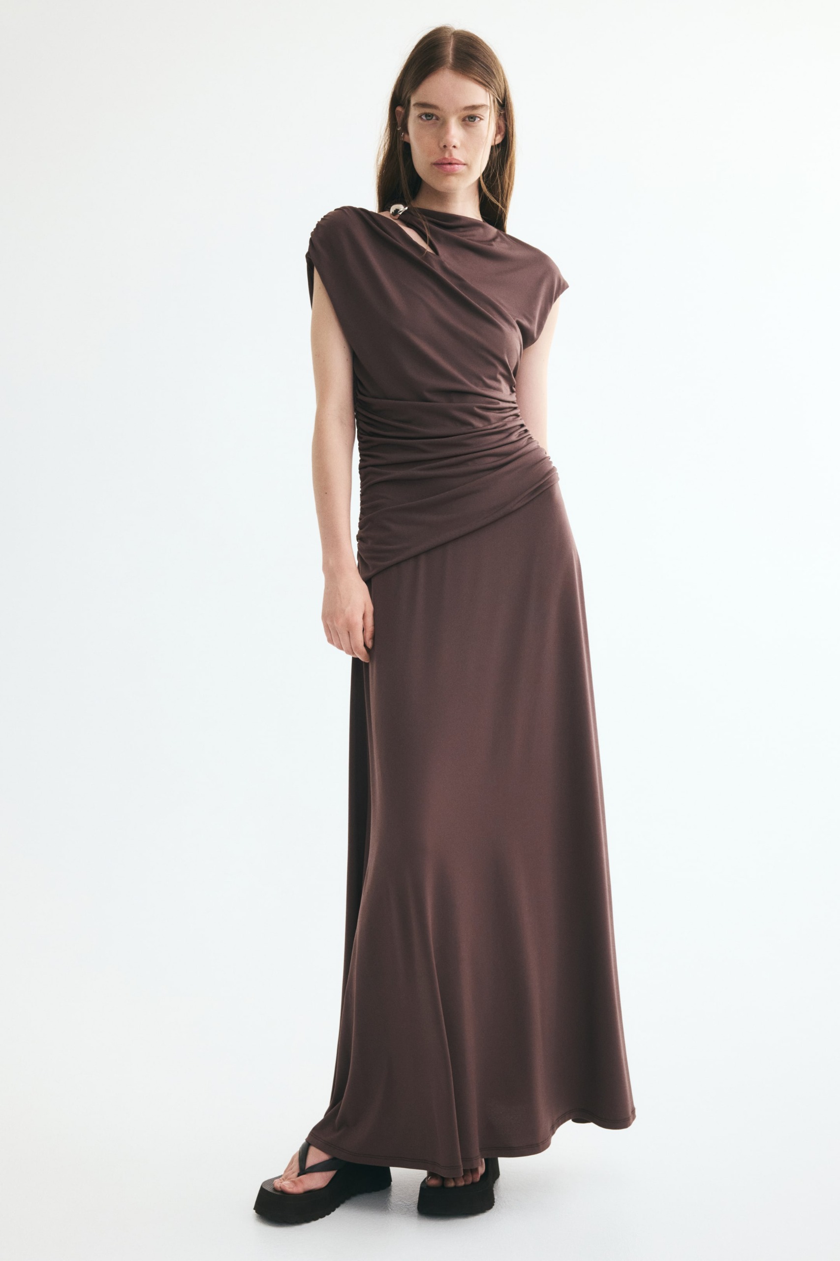 Draped Cut-Out Dress