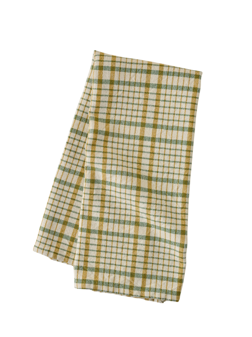 Green Windowpane Plaid Tea Towel