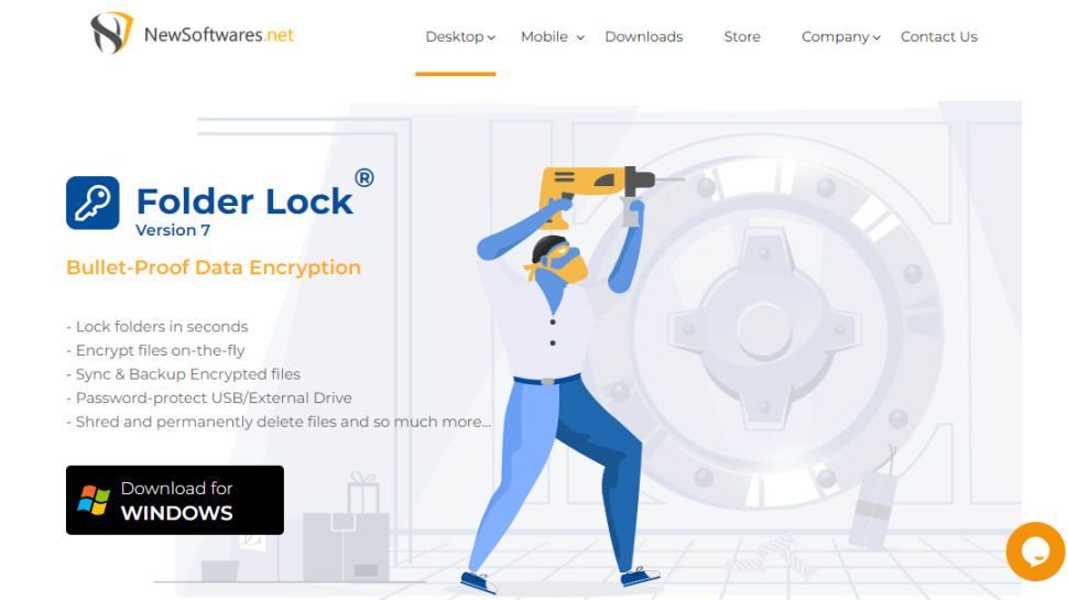 Website screenshot for Folder Lock.