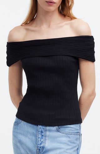 Rib Off the Shoulder Top