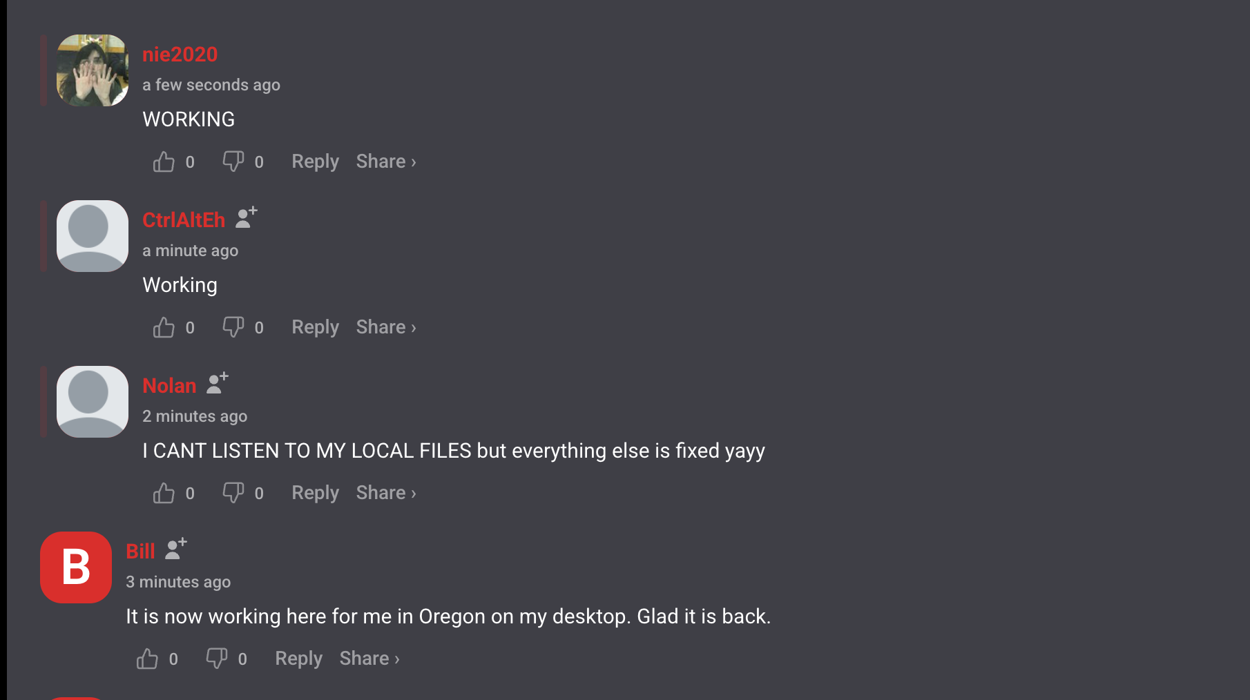 Downdetector comments