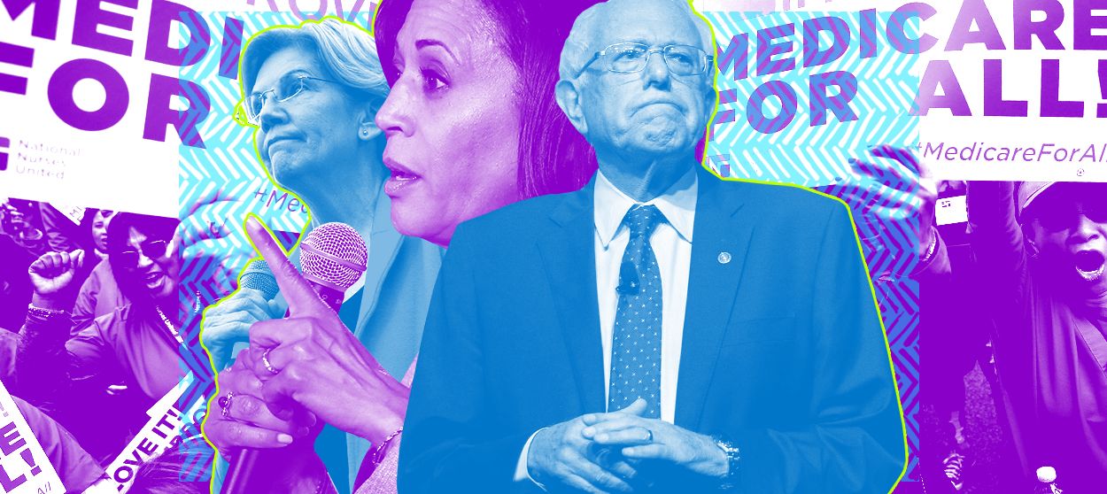 Kamala Harris, Bernie Sanders, and Elizabeth Warren.