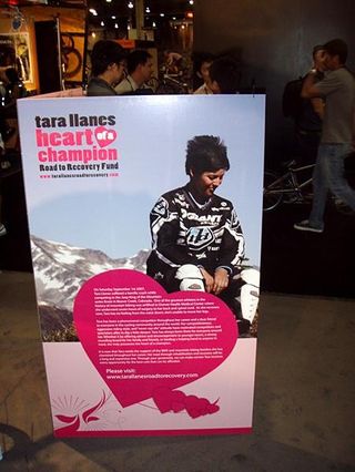 A 'giant' get well card for Tara Llanes at Interbike
