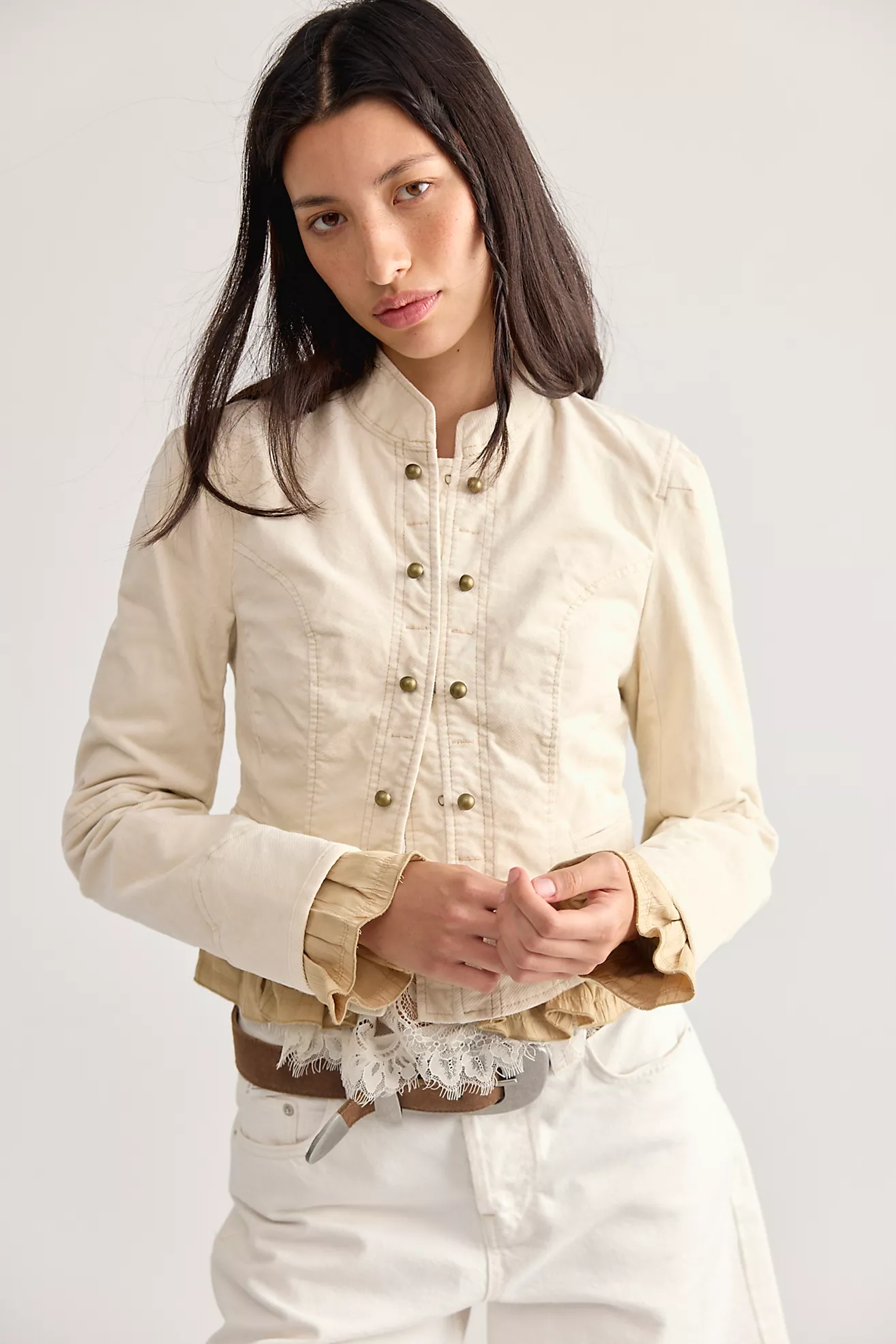Free People, Cloud Nine Ruffle Band Jacket