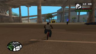 Riding on a bike under the freeway in GTA 3
