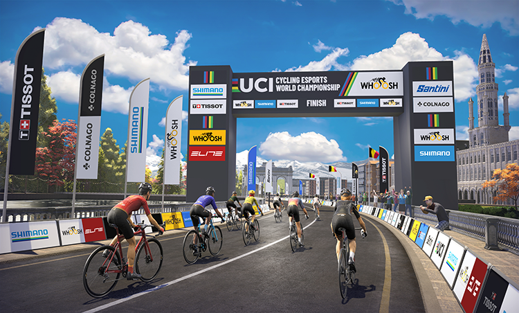 Cyclists compete in virtual reality cycling competition