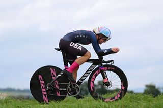 STIRLING SCOTLAND AUGUST 10 Chloe Dygert of The United States sprints during the Women Elite Individual Time Trial a 362km race from Stirling to Stirling at the 96th UCI Cycling World Championships Glasgow 2023 Day 8 UCIWT on August 10 2023 in Stirling Scotland Photo by Dario BelingheriGetty Images