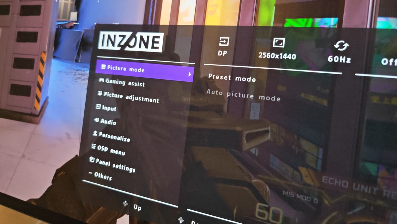 The Sony Inzone M10S 2 monitor at a desk setup.