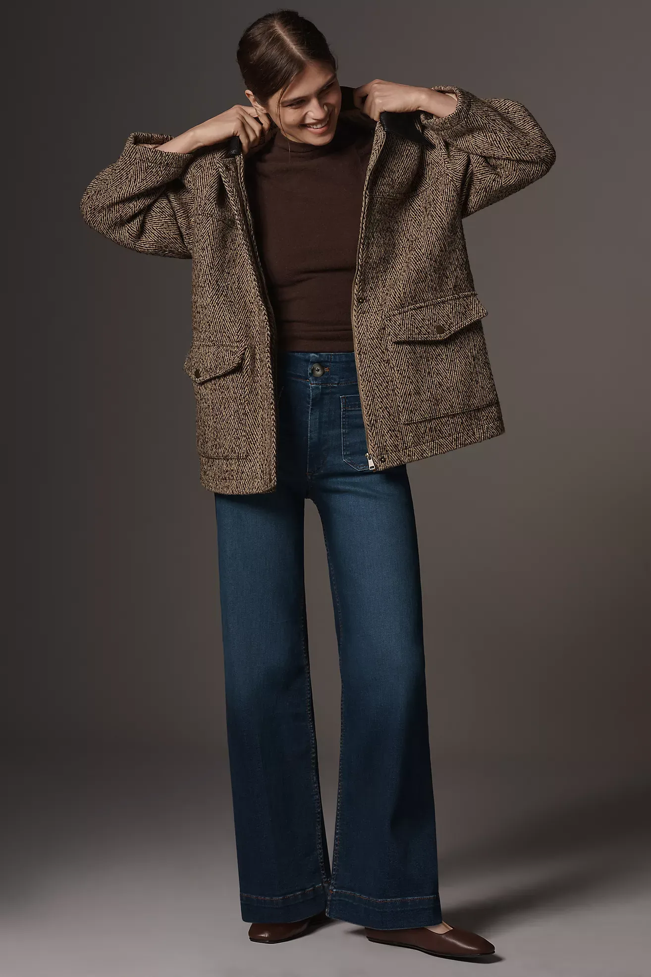 The Colette Full-Length Wide-Leg Jeans by Maeve