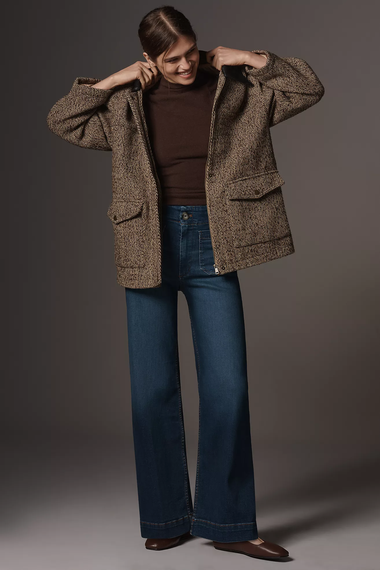 Colette Full-Length Wide-Leg Jeans by Meow