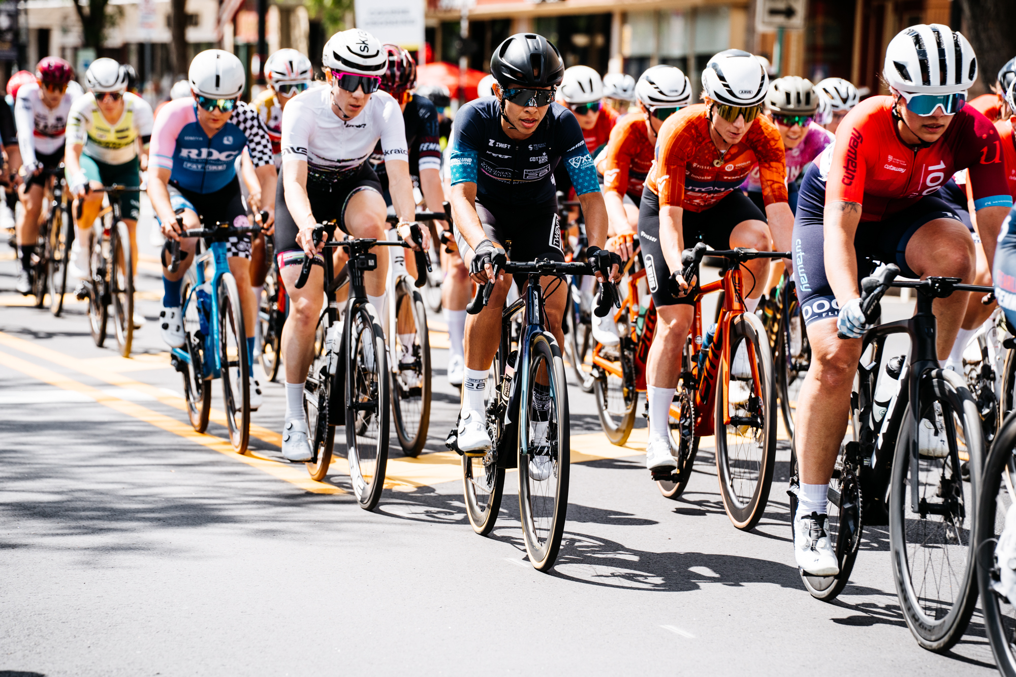 Marlies Mejias rides in the field on Memorial Day for Tour of Somerville