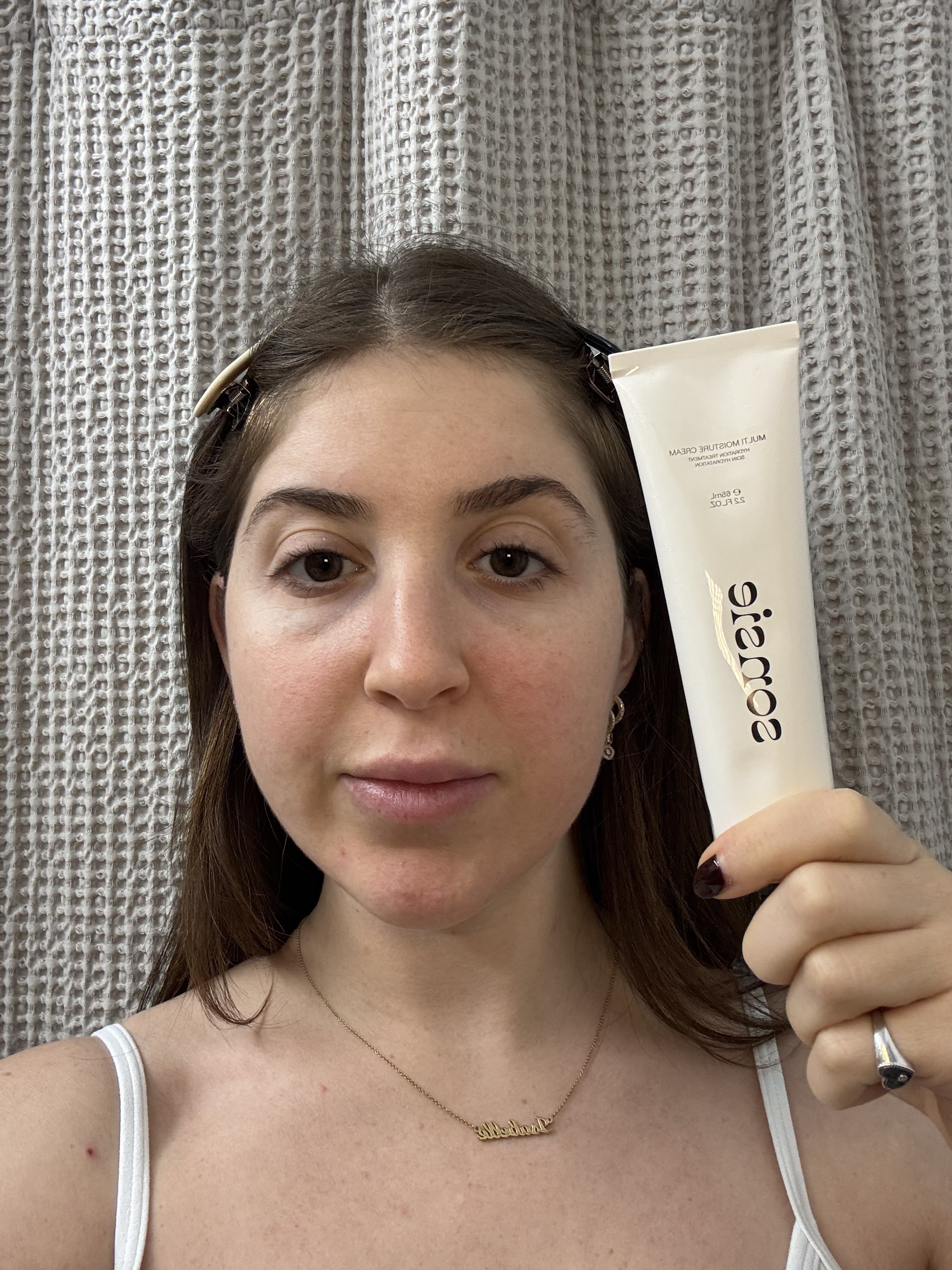 Isabelle Adler wears Sonsie Skin Multi Moisture Cream.