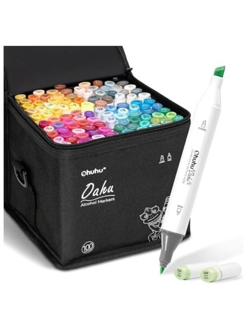 Ohuhu Oahu 100-Color Alcohol Marker Set