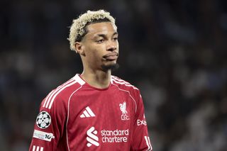 Liverpool forward Hugo Ekitike looks on after his side were beaten 2-0 by PSG earlier this week in the UEFA Champions League