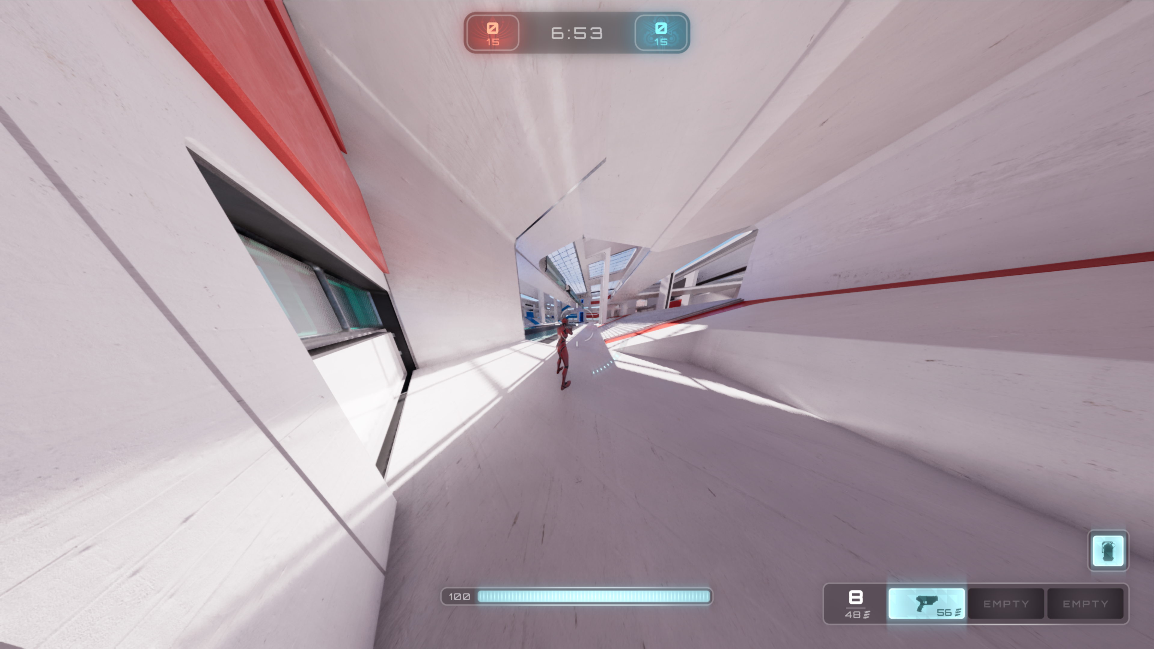 A screenshot of a 3D engine running a field of view demonstration, to show the impact of the use of Fovotec's FOV software