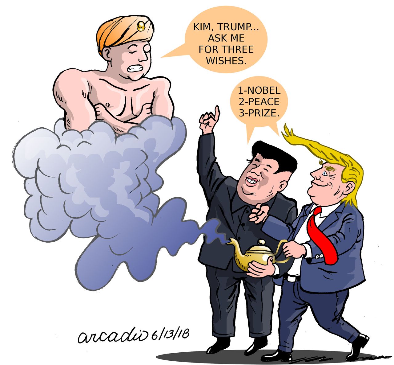 Political Cartoon U.S. Kim Jong Un Trump North Korea Singapore nuclear summit