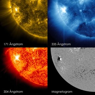Four Views of Solar Flare Oct. 22, 2012