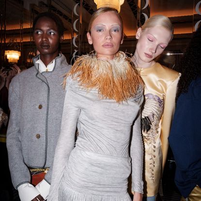 models backstage at conner ives aw26