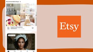 In-app screenshot and app icon of Etsy