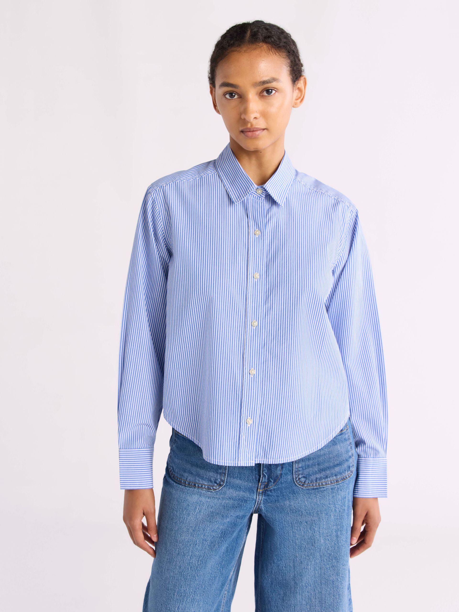 Free Assembly, Free Assembly Women's Cropped Button Front Cotton Shirt, Sizes Xs-Xxl