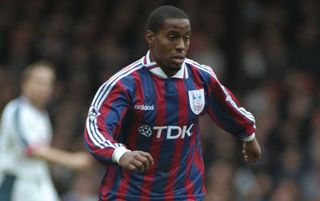Sagi Burton of Crystal Palace in action during the FA Carling Premiership match against Southampton at Selhurst Park in London.