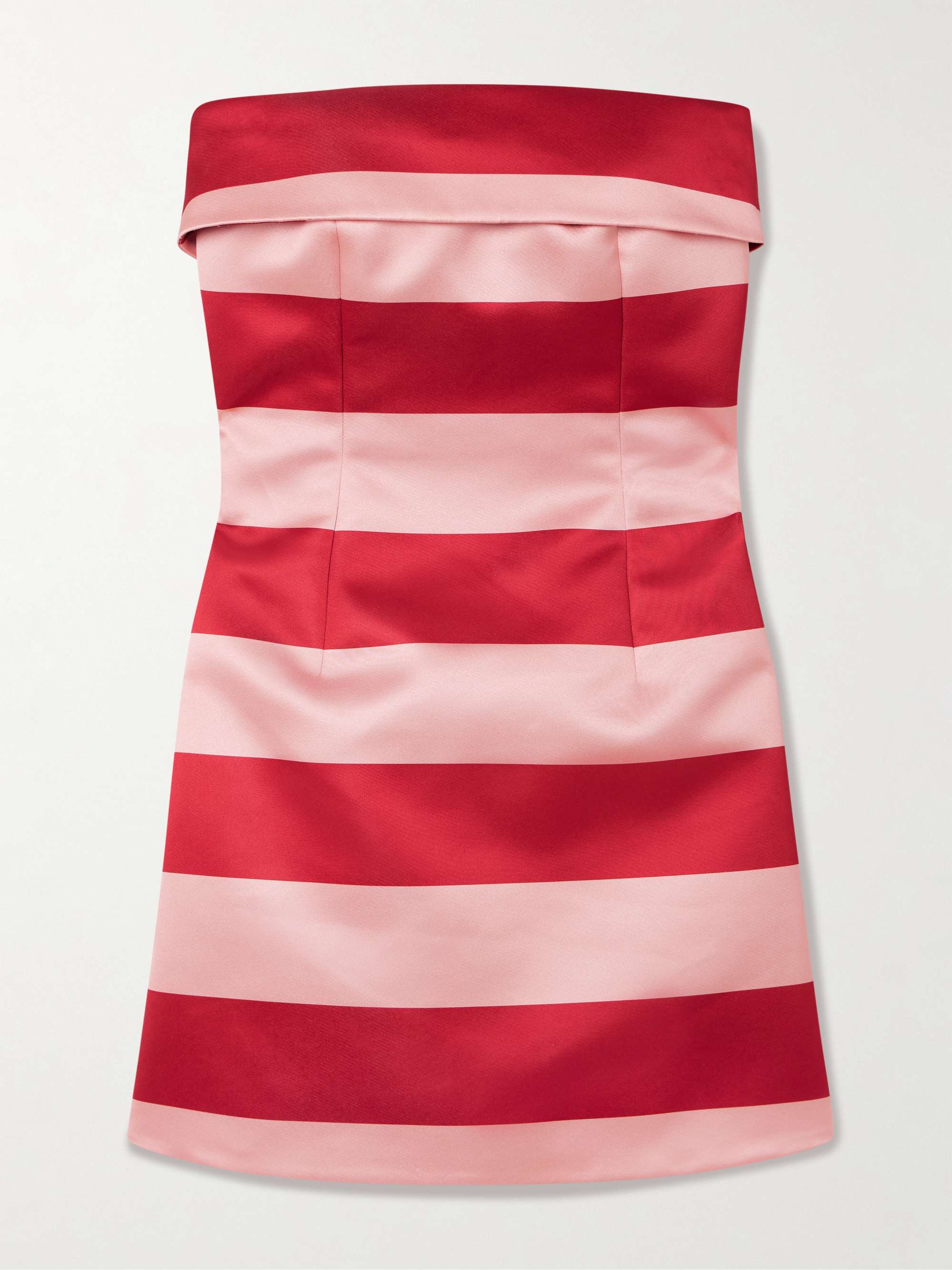 Sidnie Strapless Striped Duchesse-Satin Mini Dress