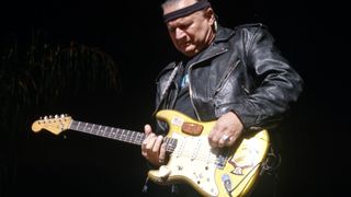Dick Dale performs at Live 105's BFD 1996 at Shoreline Amphitheatre on June 14, 1996 in Mountain View California.