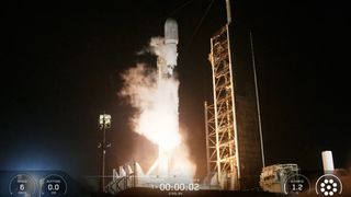A SpaceX Falcon 9 rocket launches 29 Starlink satellites from Florida on Nov. 9, 2025.