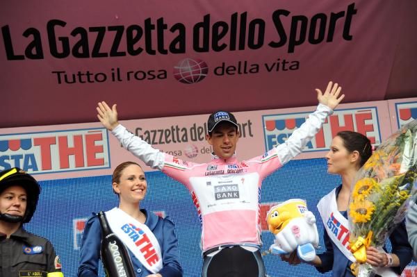 Real men wear pink: Richie Porte (Saxo Bank) claimed the maglia rosa in his debut at the race