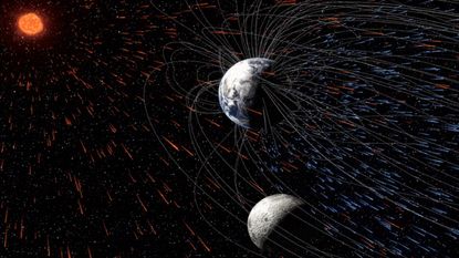 Photo of the moon passing through Earth's magnetic tail