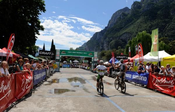 Rolling into the finish in Riva del Garda, Italy