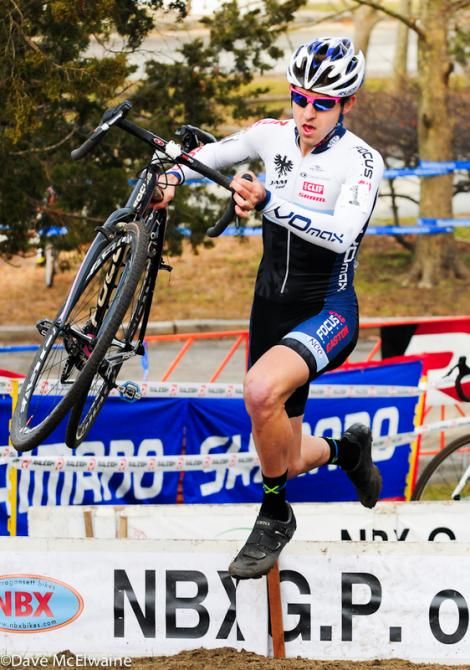 Jeremy Durrin (JAM Fund/ NCC/ Vittoria) racing in second position on lap two