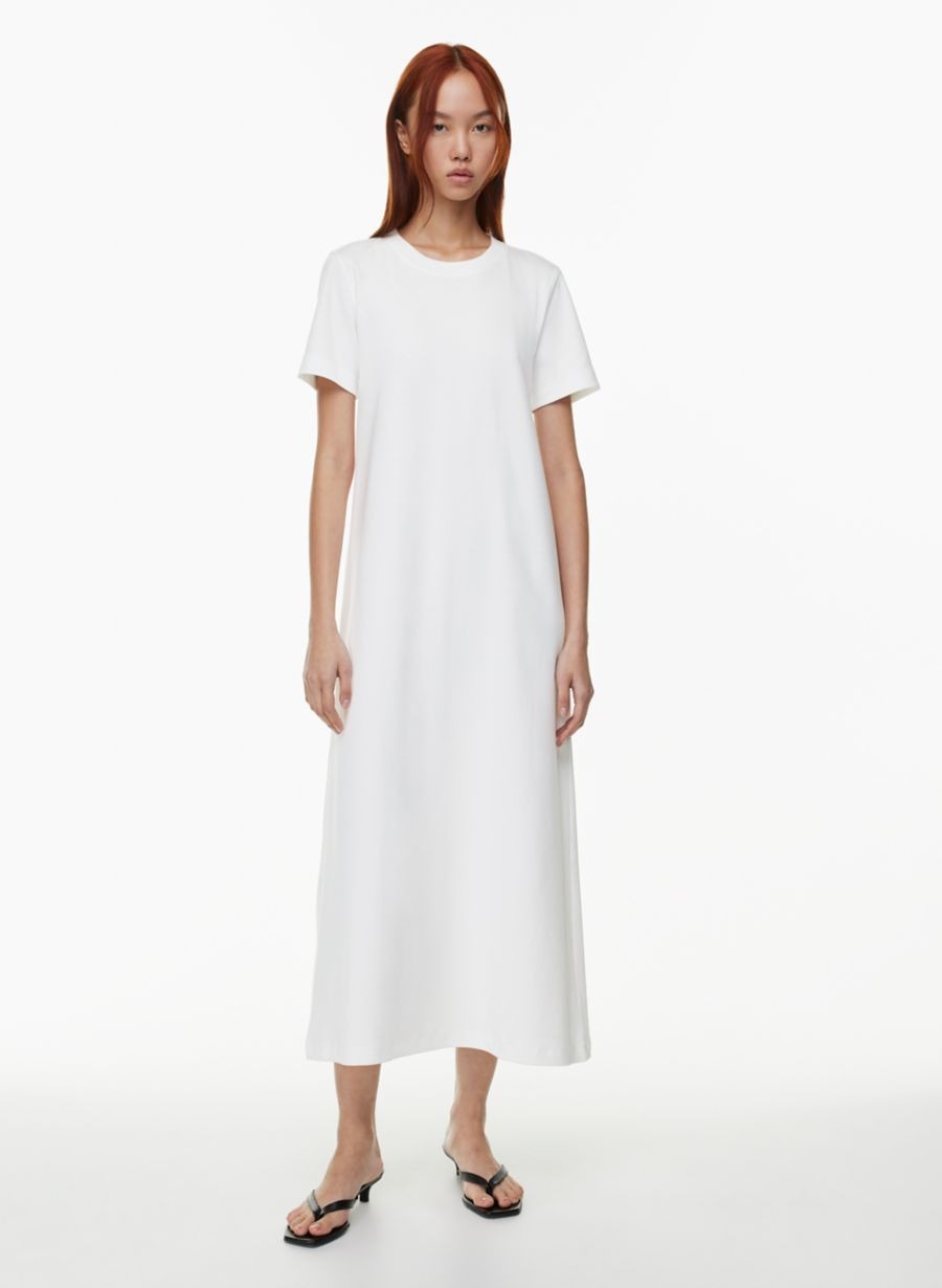 White short-sleeve t-shirt dress