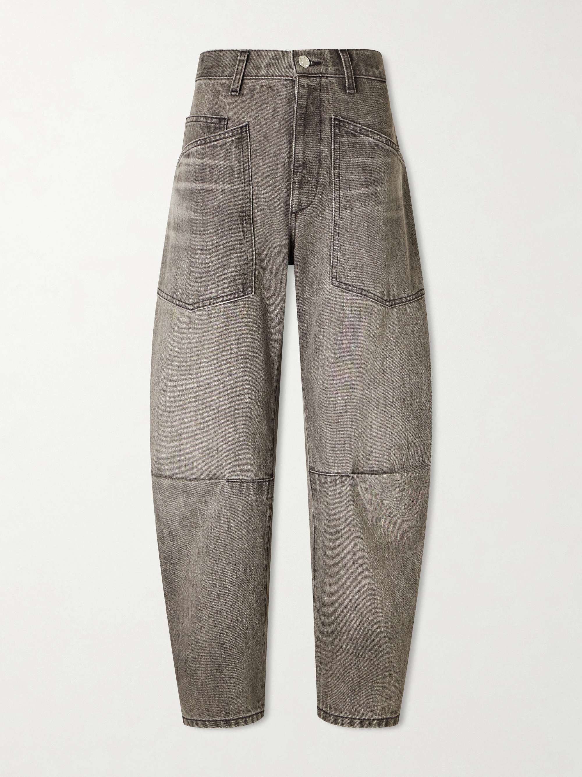 Shon Mid-Rise Barrel-Leg Jeans