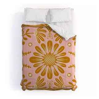 Pink and orange comforter cover
