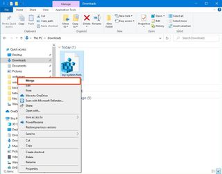 Windows 10 change default font with registry file