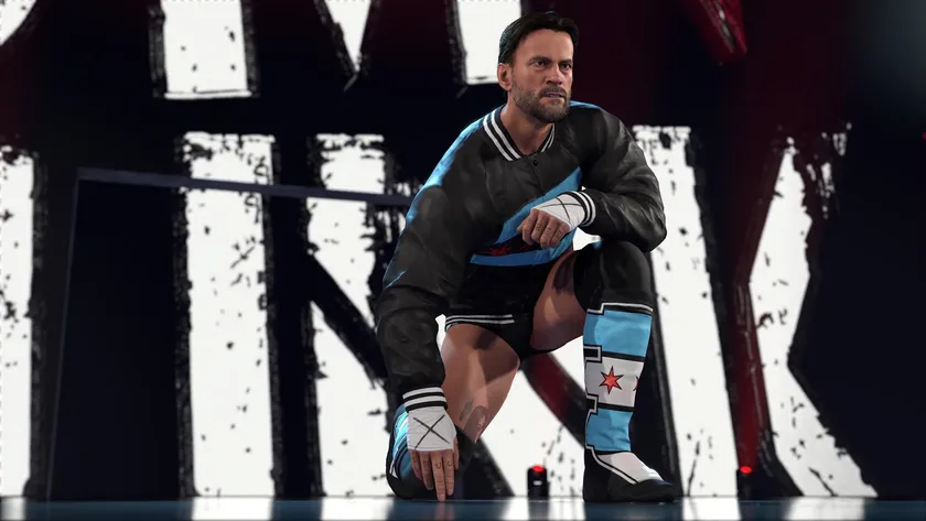 WWE 2K26 gameplay screenshot highlighting wrestler character and environment