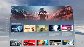 Apple Vision Pro Apple TV+ app showing 3D movies