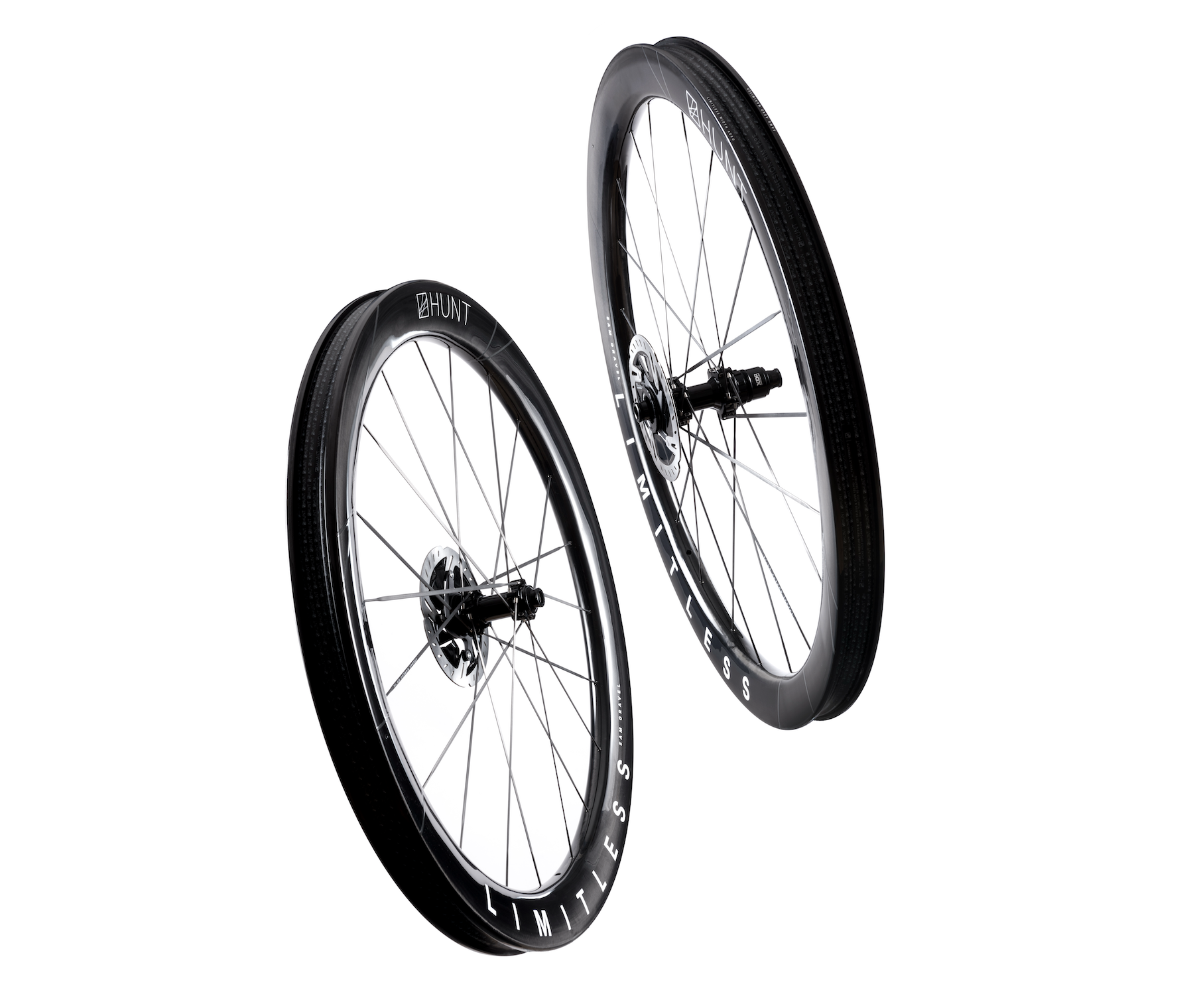 hunt gravel wheels without tyres on white background