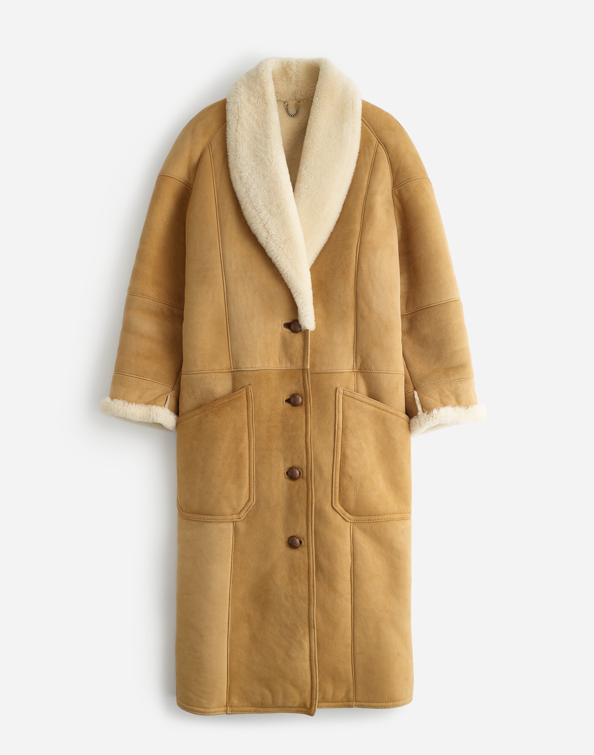 Madewell x Reluxe Fashion, used long vintage shearling coat from the 1990s