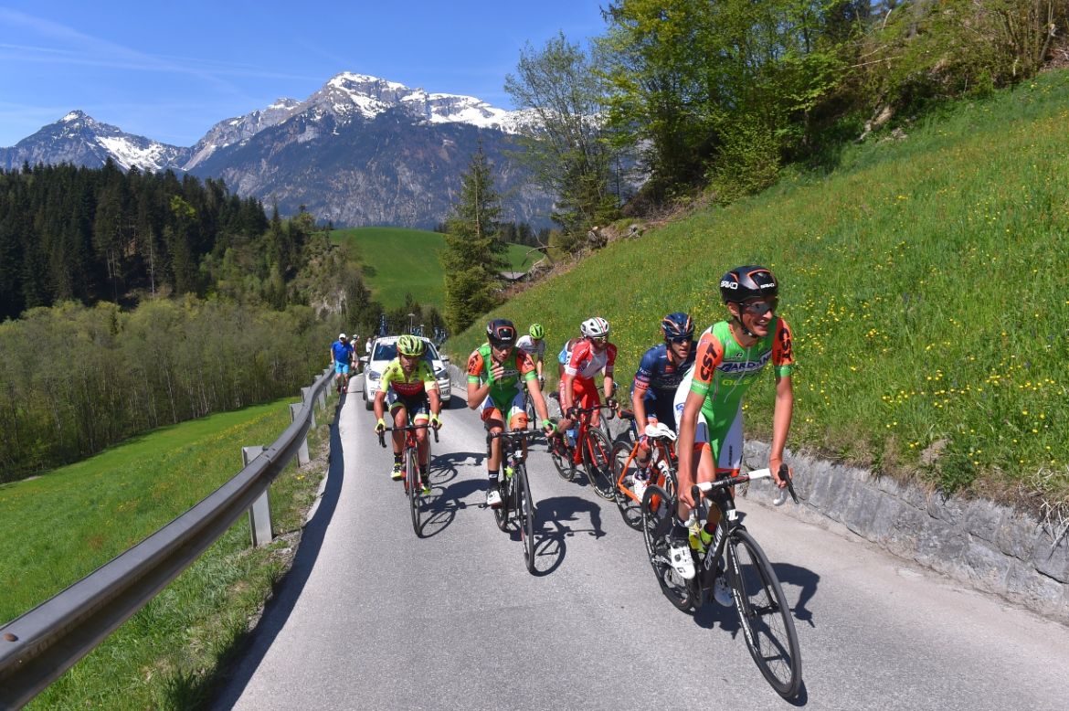 Simone Andreetta (Bardiani CSF) leads the breakaway