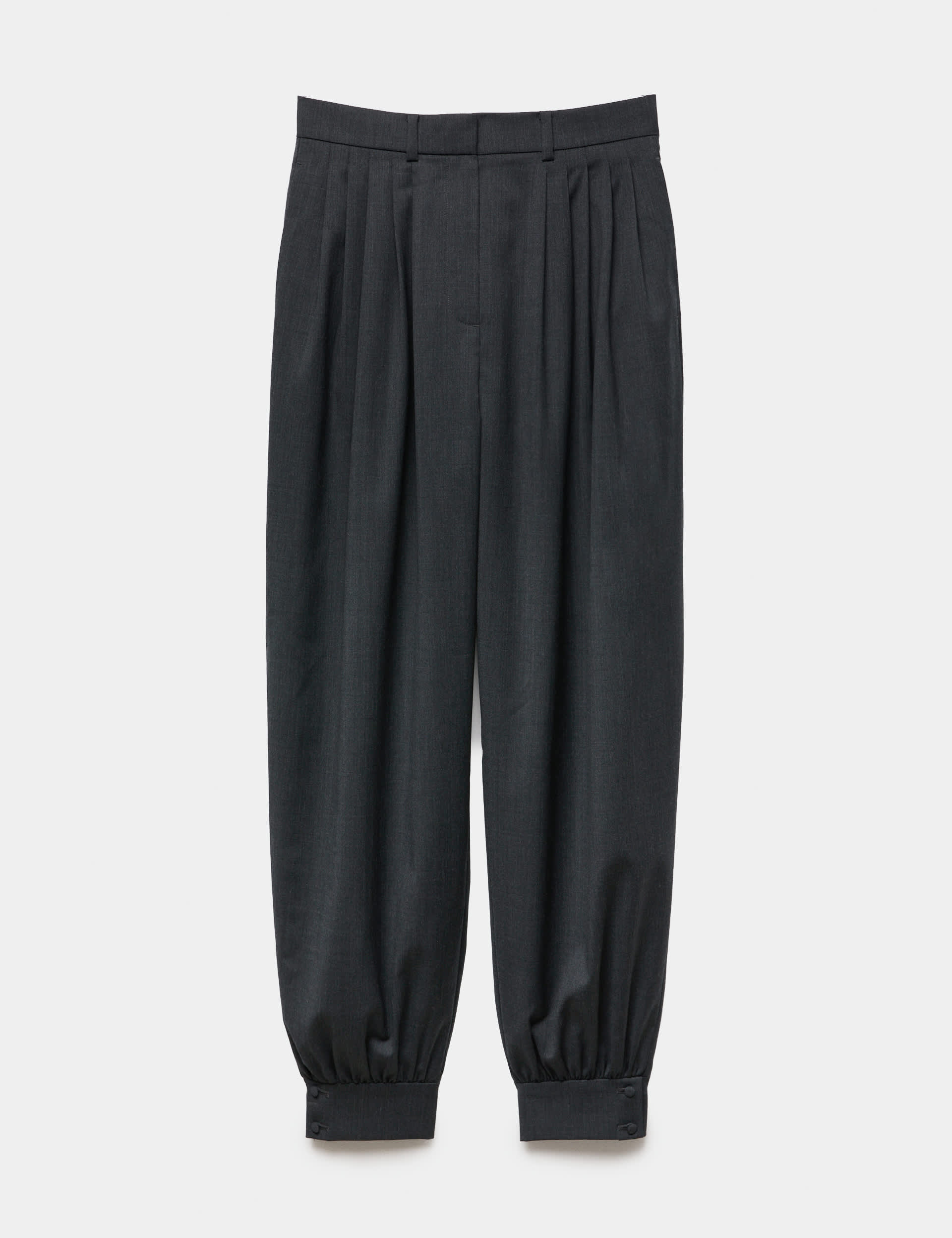 Wool Blend Tailored Balloon Trousers
