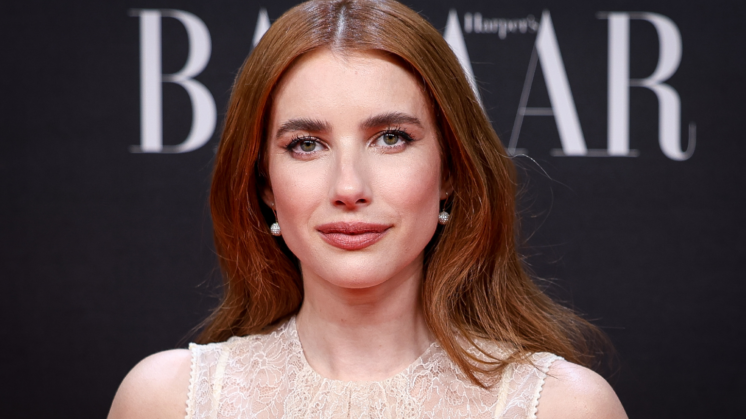 Emma Roberts attends the Bazaar &quot;Women Of The Year 2025&quot; photocall at Callao Cinema on October 28, 2025 in Madrid, Spain