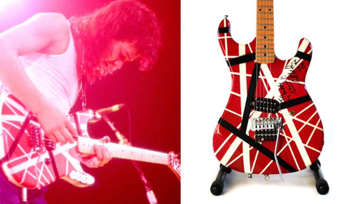 Eddie Van Halen playing a 1986 Kramer Custom